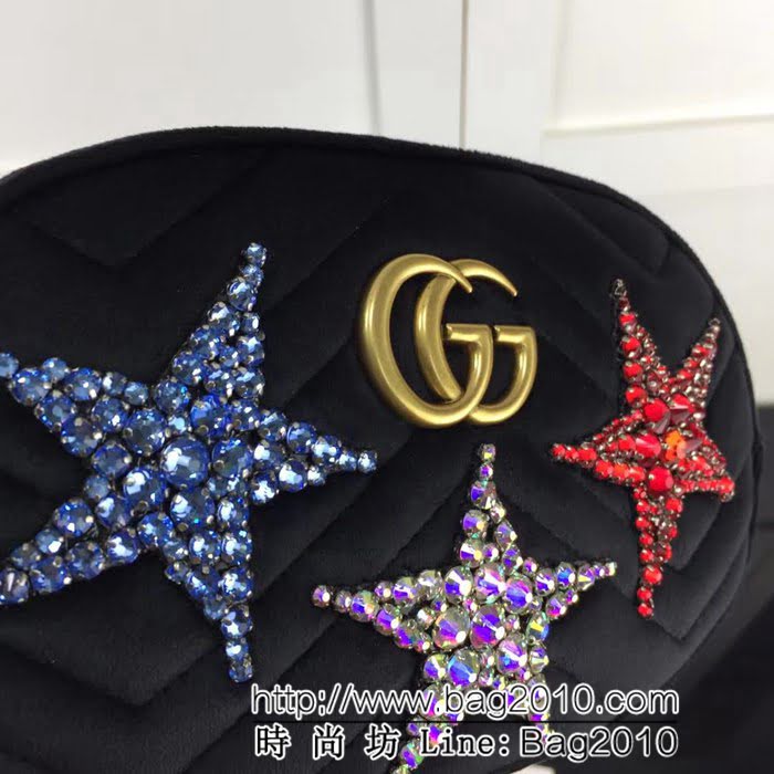 GUCCI古馳頂級原單 新款專櫃品質 實物實拍 476434天鵝絨五角星克色腰包 HY1270